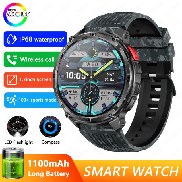 T-Rex3 Pro Smartwatch GPS 1100mAh 5ATM Impermeável Bússola Militar