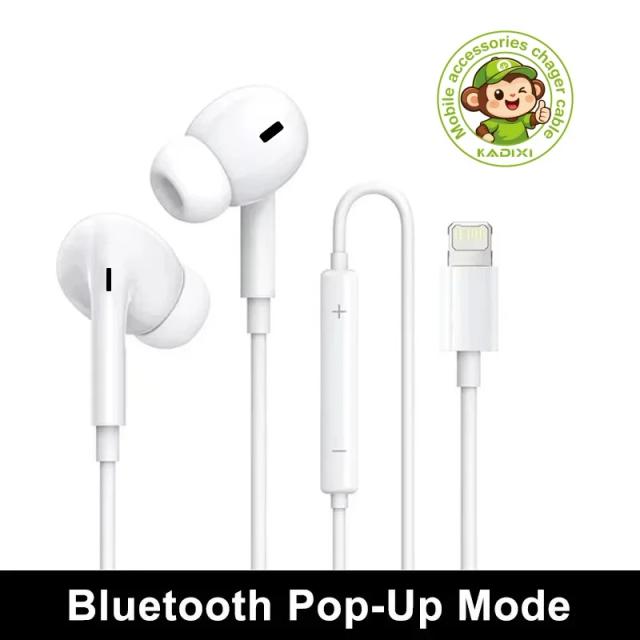 Apple iPhone Fones de Ouvido Intra-auricular com Fio Relâmpago para iPhone 14 Pro Max 13 12 11 Mini XS XR SE 6 7 8 Plus