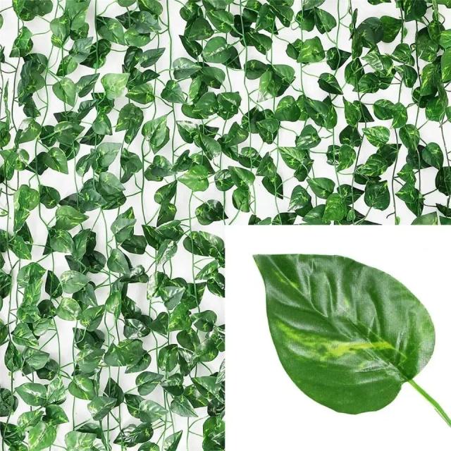 Guirlanda de Hera Artificial Verde 4/10M Planta Falsa Pendente para Decoração