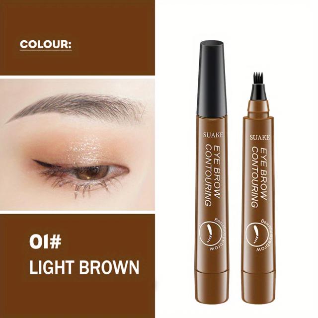 Lápis de Sobrancelha Microblading Impermeável 4 Pontas para Maquiagem Natural