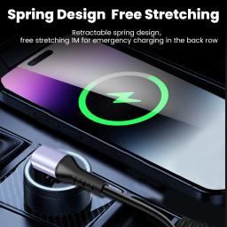 Cabo tipo c para tipo c, 66w, 100w, para iphone 15, huawei, xiaomi, samsung, cabo de mola de carro, 6a, curto, carregamento rápido, cabo usb c - Image 3
