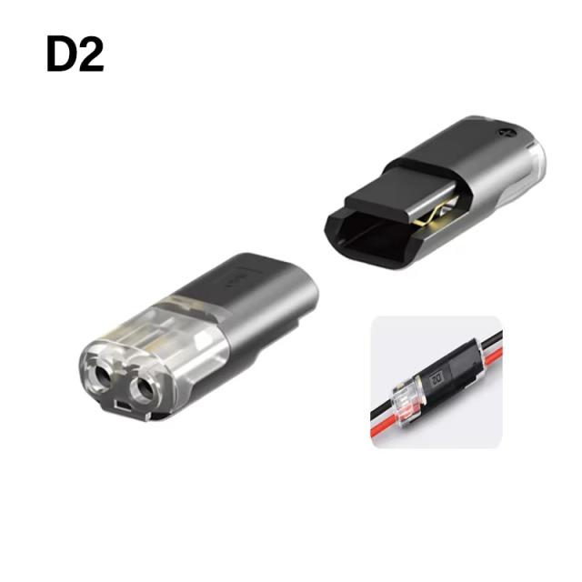 Conector de Fio Elétrico Sem Descascar Conexão Rápida Linha Dupla Plugue Terminal Automotivo Universal