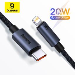 Baseus cabo usb para iphone 13 12 11 pro max iphone cabo usb de carregamento rápido para iphone x xr 8 usb tipo c para cabo relâmpago - Image 1