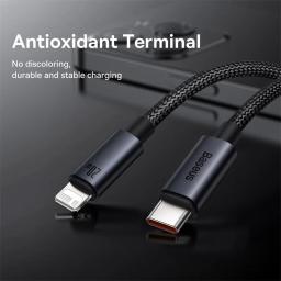 Baseus cabo usb para iphone 13 12 11 pro max iphone cabo usb de carregamento rápido para iphone x xr 8 usb tipo c para cabo relâmpago - Image 4