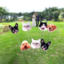 Agitadores De Bebida Personalizados Com Cara De Cão, Pet Birthday Stir Sticks, Decorações De Festa Personalizadas, Wedding Drink sticks - Image 1