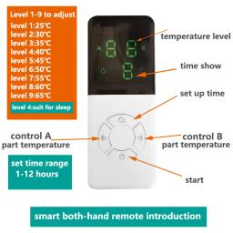 Flanela Aquecimento Elétrico Cobertor, Duplo 220V, Cobertor Térmico, 2 Pessoas, 9 Nível Temperatura, Smart Remote Control - Image 6