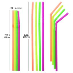 Neon Glow in the Dark Paper Party Supplies, Canudos de Plástico Flexível, Descartável, Canudos Bendy, Decoração de Aniversário, 100pcs - Image 2