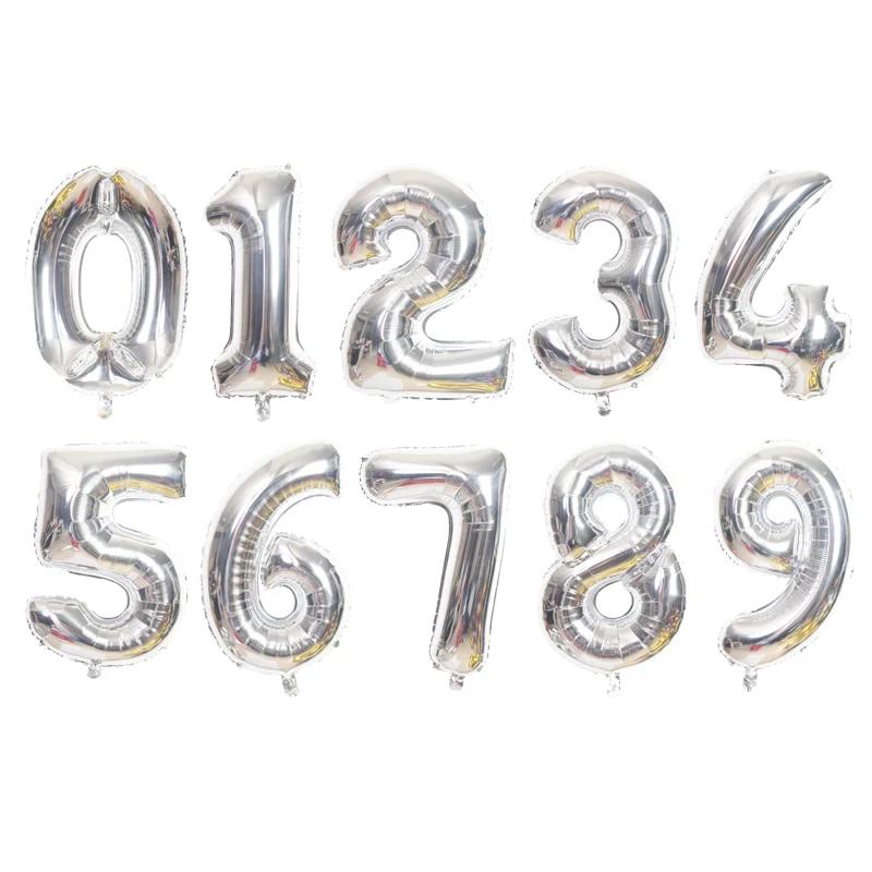 Bexigas Balões Metalizado Balão Número Foil Para Aniversário, Casamentos e Chá de bebê - Image 1
