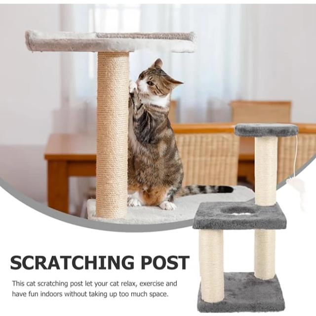 Arranhador para Gatos com 3 Bases e Brinquedo Divertido 23x21 cm