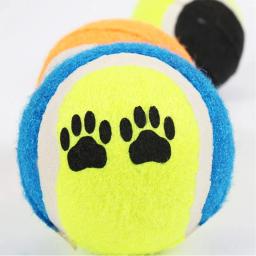 Conjunto com 3 bolinhas de brincar cães e gatos Brinquedos interativos divertidos para pet Bolinha de tenis colorida - Image 5