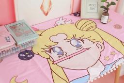 Toalha de Mesa de Pelúcia Anime Sailor Moon, Água e Óleo, Decoração para Quarto Kawaii, Presentes para Meninas, Estilo 5 - Image 5