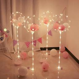 Balões de led para decoração, casa e festa, suporte, balões metalizados em látex, para decoração de casamento, casa, globos - Image 4