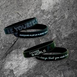 Inspirational Pulseira De Silicone, Motivacional Pulseira De Silicone, Be Yourself, Mudar O Mundo Criar Sonho, Be Yourself, 1Pc - Image 4