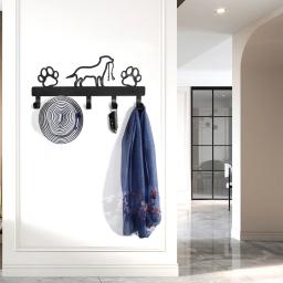 Wall-montado metal cabide para cães e gatos, roupas trela, porta-chaves, armazenamento ganchos, pet fornecedor, preto - Image 5