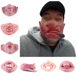 Máscara de terror, látex, adulto, engraçado, máscaras para baile, cosplay, festa, decoração, assustador, dia das bruxas, nariz - Image 2