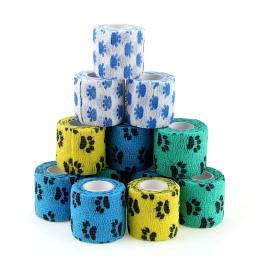 50rolls pet auto-adesivo elástico bandagem gato do cão gaze fixação conjunta ferida curativo bandagem ajuda nonwovens cor clínica suprimentos - Image 5