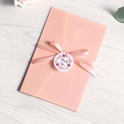 Cartão com Envelope, Convite De Casamento, Bolso Azul Marinho, Festa Borgonha, Fita e Tag, 1Pc - Image 4