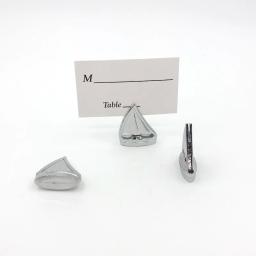 12pçs lembranças de casamento temáticas de praia "baldes brilhantes", porta-cartões de barco de prata, suprimentos de decoração de mesa de festa - Image 5
