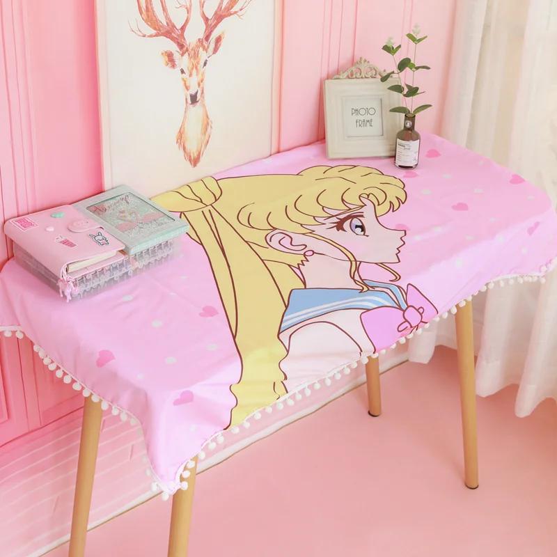 Toalha de Mesa de Pelúcia Anime Sailor Moon, Água e Óleo, Decoração para Quarto Kawaii, Presentes para Meninas, Estilo 5 - Image 1