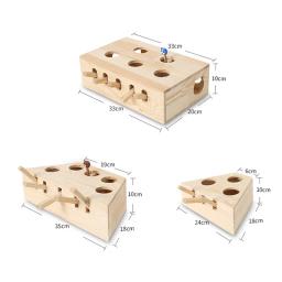 Brinquedo interativo divertido para gatos, brinquedo para cães e gatos, de madeira sólida natural, iq, traning, suprimentos para animais de estimação - Image 5
