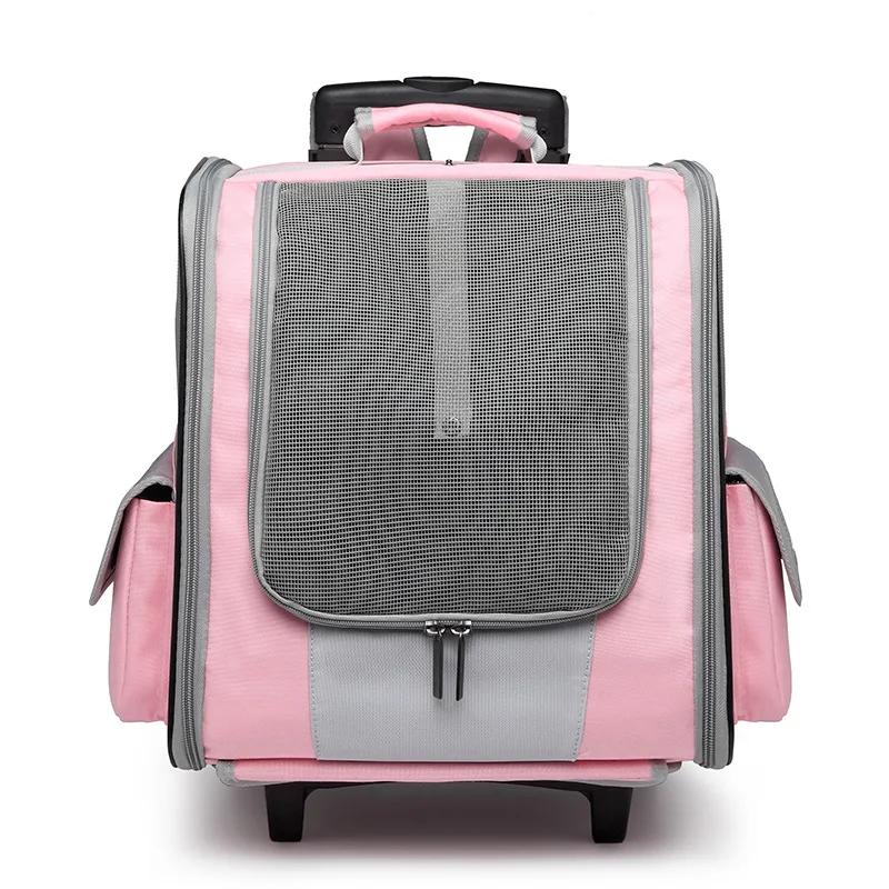 Transporte para animais de estimação de luxo mochila portátil saco do trole do animal de estimação ao ar livre viagem caminhadas respirável saco portador do cão gato acessórios do cão - Image 1