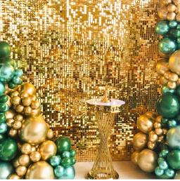 Ouro lantejoulas cortina festa fundo fotozona decoração da festa de aniversário shimmer chá de bebê brilho folha parede pano de fundo decoração do casamento - Image 3
