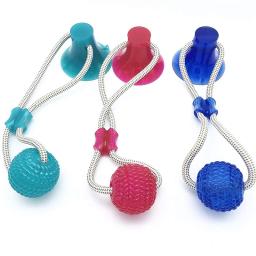 Brinquedos para cães de estimação filhote de cachorro interativo ventosa empurrar tpr bola brinquedos molar mordida brinquedo cordas elásticas limpeza do dente do cão suprimentos de mastigação - Image 6
