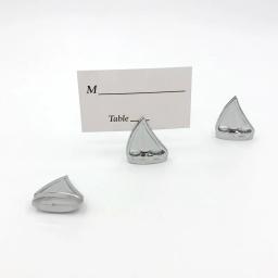 12pçs lembranças de casamento temáticas de praia "baldes brilhantes", porta-cartões de barco de prata, suprimentos de decoração de mesa de festa - Image 4