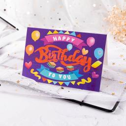 Blank Inner Page Cartão, Cartão de Feliz Aniversário, Cartão Postal Dobrável, Menino e Menina Presente, 10Pcs - Image 6