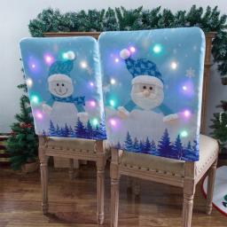 Capa decorativa com led para cadeira de natal, com boneco de algodão, para iluminar as costas - Image 4
