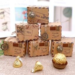 Caixas lembranças para eventos, 25 und., viagem, tema air mail, casamento, lembrança, caixa de presente, embalagem de doces, festa, artigos de presente - Image 2