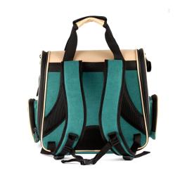 Mochila para transporte de animais de estimação, bolsa para cães e gatos, transporte com cápsula, ombro duplo, de lona, suprimentos para pet - Image 5