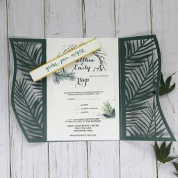 Convites impressos personalizados do casamento com cartão RSVP, casamentos e convites de noivado, decoração verde do partido do tema - Image 2