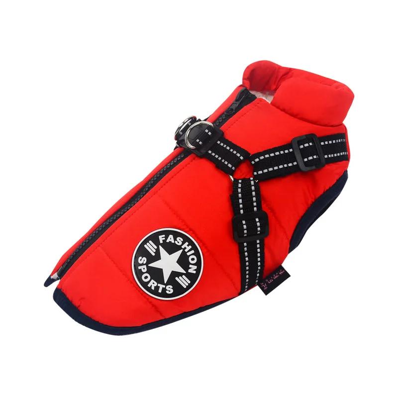 Roupas para cães de inverno para cães pequenos lã quente grande jaqueta para cães à prova dwaterproof água casaco para animais de estimação com arnês chihuahua roupas filhote de cachorro traje - Image 1