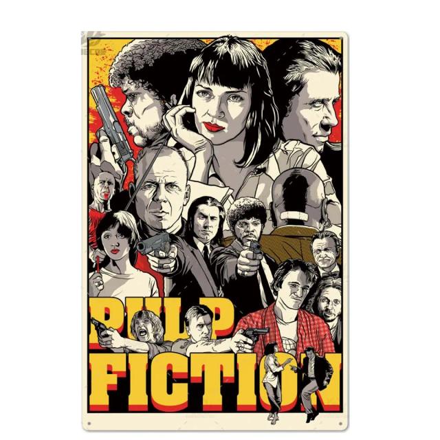 Cartaz Vintage de Metal para Decoração de Bar, Pub e Garagem - Sinal de Filme Clássico em Placa de Estanho