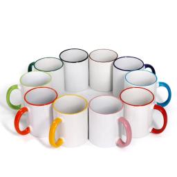 Sublimação Em Branco Caneca De Cerâmica, Coração De Cor, Copos De Alça Redonda, Presente Criativo, DIY, Personalizar A Imagem Do Logotipo - Image 4