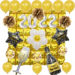 Balões de folha de lantejoula para decorações de festa, ouro, prata, rosa, dupla linha, fundo quadrado, decoração de aniversário, 4pcs - Image 3