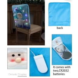 Capa decorativa com led para cadeira de natal, com boneco de algodão, para iluminar as costas - Image 6