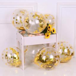 Transparente lantejoulas látex balão, decoração do casamento, festa de aniversário suprimentos, confete, atacado, 12 polegadas, 10 pcs - Image 4