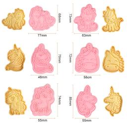 Cortadores de biscoito de unicórnio 3d 6 espaços, desenhos animados, plástico abs, para decoração de biscoitos - Image 6