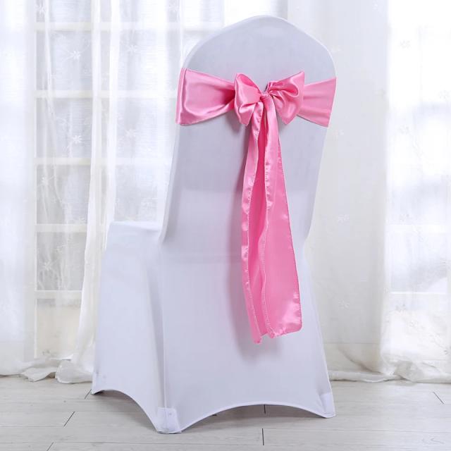 Faixas de Cetim para Cadeiras de Casamento - 50/100 Peças com Nó Decorativo, 15x275cm