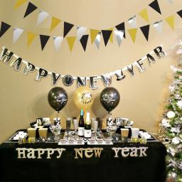 Ouro Preto Prata Banner De Papel, Glitter Golden Guirlanda, Decoração Do Casamento, Fontes De Festa De Ano Novo, Moda Nórdica, 12 Bandeira - Image 3