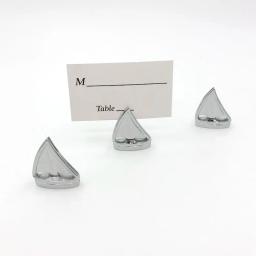 12pçs lembranças de casamento temáticas de praia "baldes brilhantes", porta-cartões de barco de prata, suprimentos de decoração de mesa de festa - Image 3