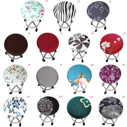 1 pçs redonda cadeira de cobertura barra de fezes capa de assento elástica casa cadeira slipcover cadeira redonda barra de banqueta floral impresso - Image 2