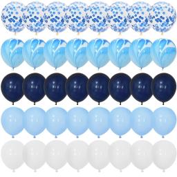 40 pçs conjunto de balões azuis ágata mármore metálico confetes balão para crianças festa de aniversário do chuveiro do bebê graduação decoração casamento - Image 2
