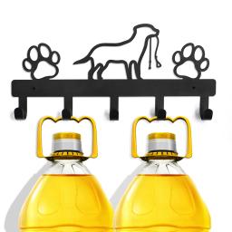 Wall-montado metal cabide para cães e gatos, roupas trela, porta-chaves, armazenamento ganchos, pet fornecedor, preto - Image 6