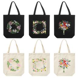 Kit bordado com bolsa de lona e bordado, conjunto com agulha artesanal e linha, para iniciantes, 1 peça - Image 1