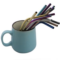 Canudos reutilizáveis de aço inoxidável, conjunto de canudos com canudo dourado, canudo mteal para festa de café, bar, com escova de limpeza, bolsa portátil, 18/10 - Image 4