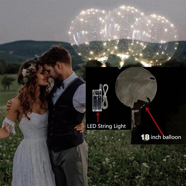 Balões de LED Luminosos e Transparentes de Hélio para Decoração de Natal, Aniversários e Casamentos