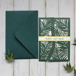 Convites impressos personalizados do casamento com cartão RSVP, casamentos e convites de noivado, decoração verde do partido do tema - Image 5